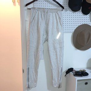 Reflective, Zippered Ankle Cream Adidas Sweatpants
